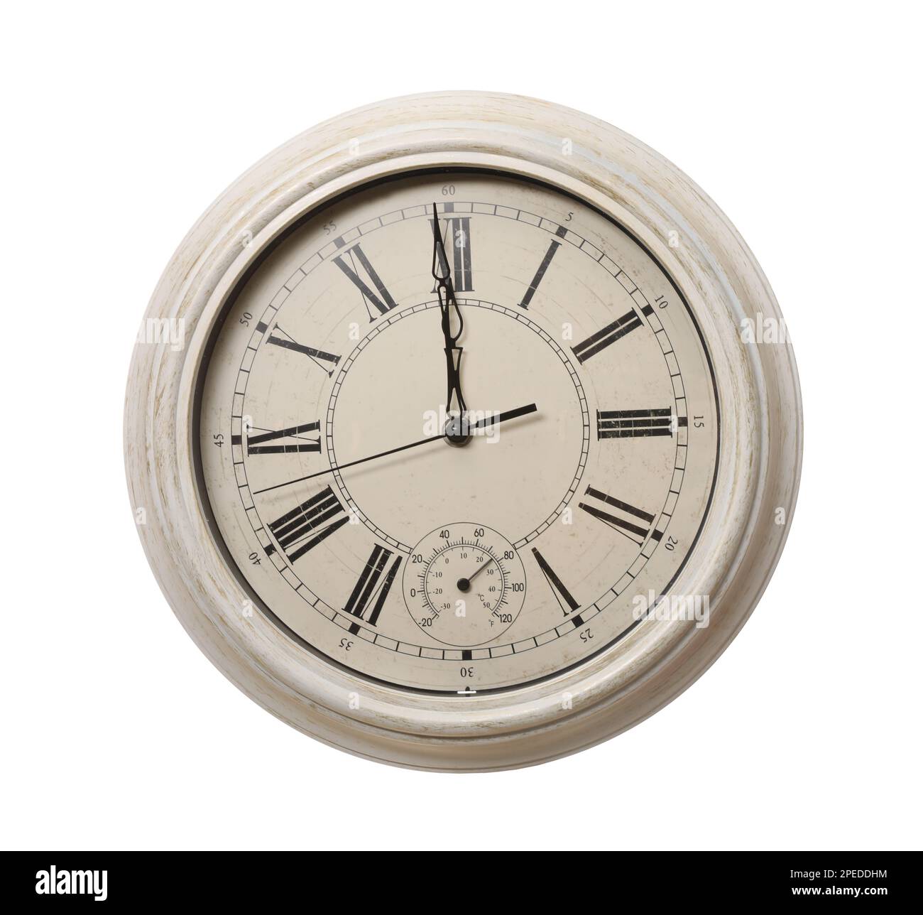 Stylish vintage wall clock isolated on white Stock Photo Alamy