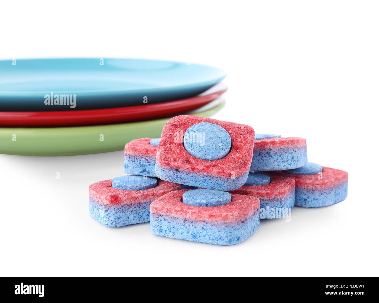Many dishwasher detergent tablets on white background Stock Photo Alamy