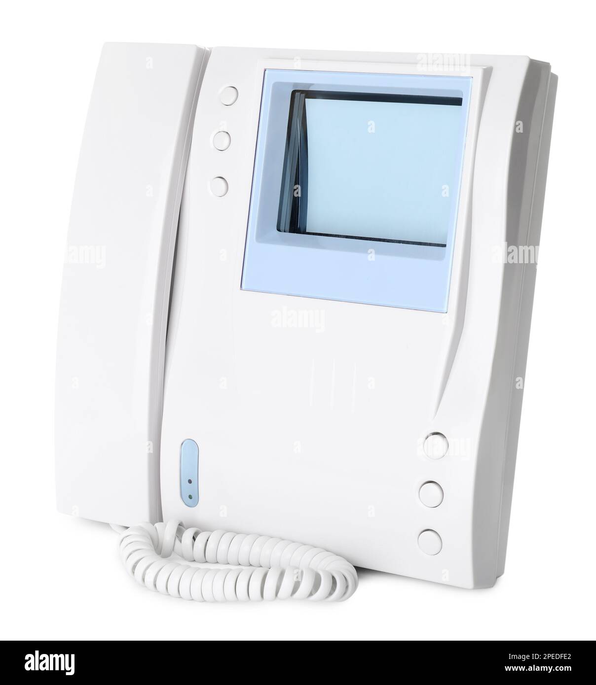 Intercom base station with handset isolated on white Stock Photo