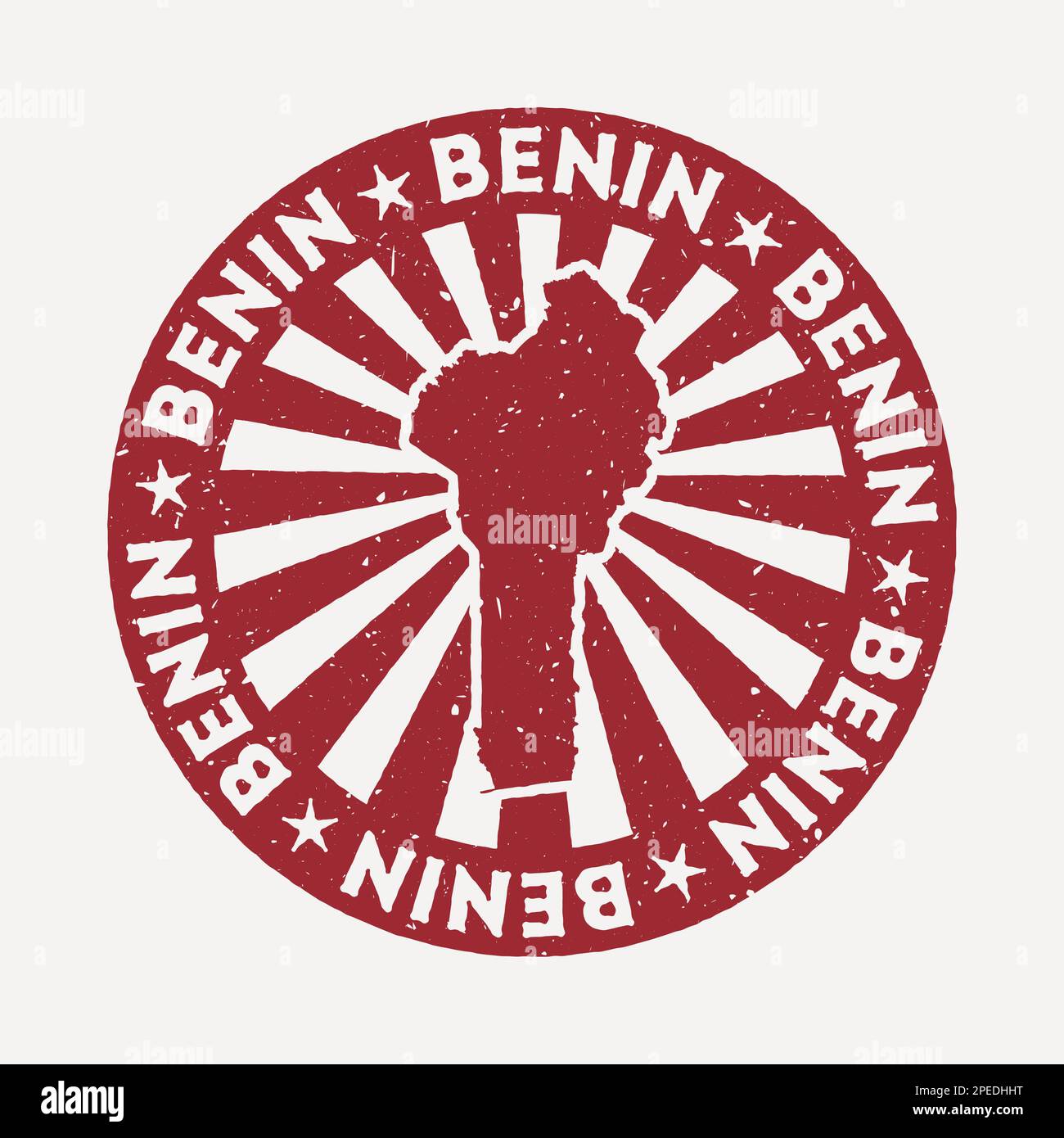 Benin stamp. Travel red rubber stamp with the map of the country, vector illustration. Stock Vector