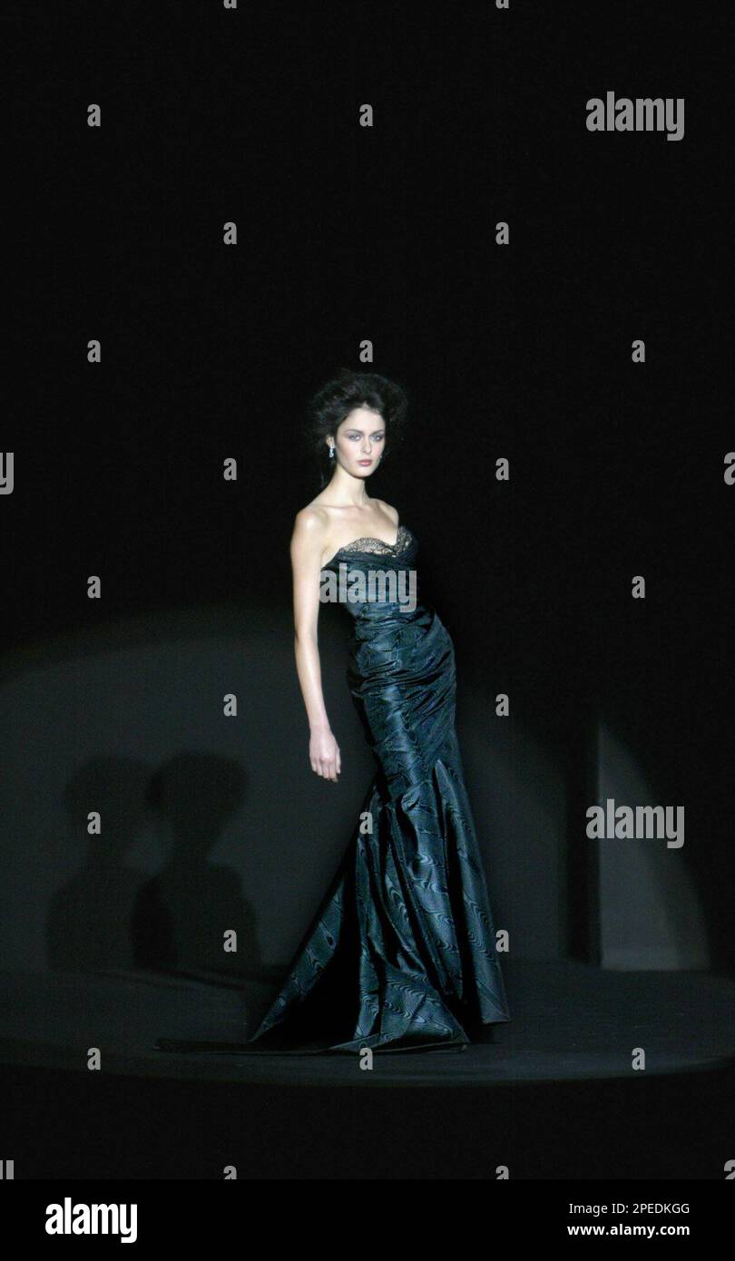 Nicole models a black silk moire taffeta strapless gown during the fashion show for Carmen Marc Valvo Fall 2005 collection in New York, Wednesday Feb. 9, 2005. (AP Photo/Bebeto Matthews Stock Photo - Alamy Nicole models a black silk moire taffeta strapless gown during the fashion show for Carmen Marc Valvo Fall 2005 collection in New York, Wednesday Feb. 9, 2005. (AP Photo/Bebeto Matthews Stock Photo - Alamy