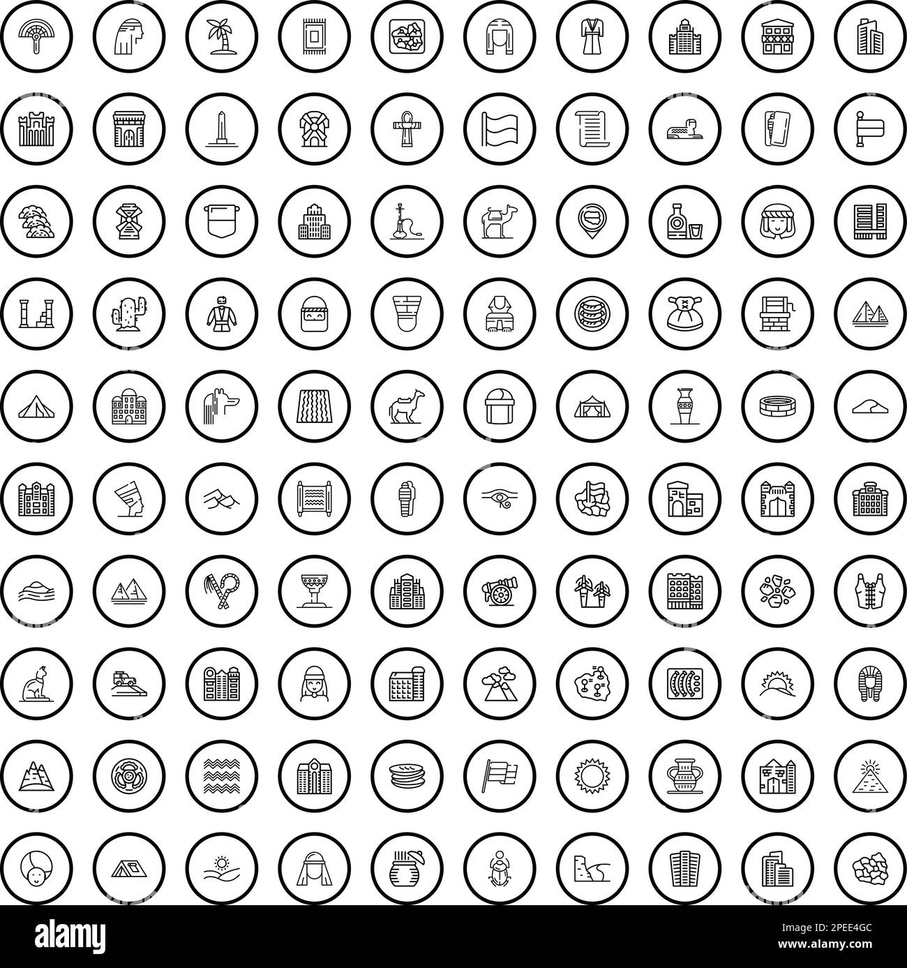 100 history icons set. Outline illustration of 100 history icons vector