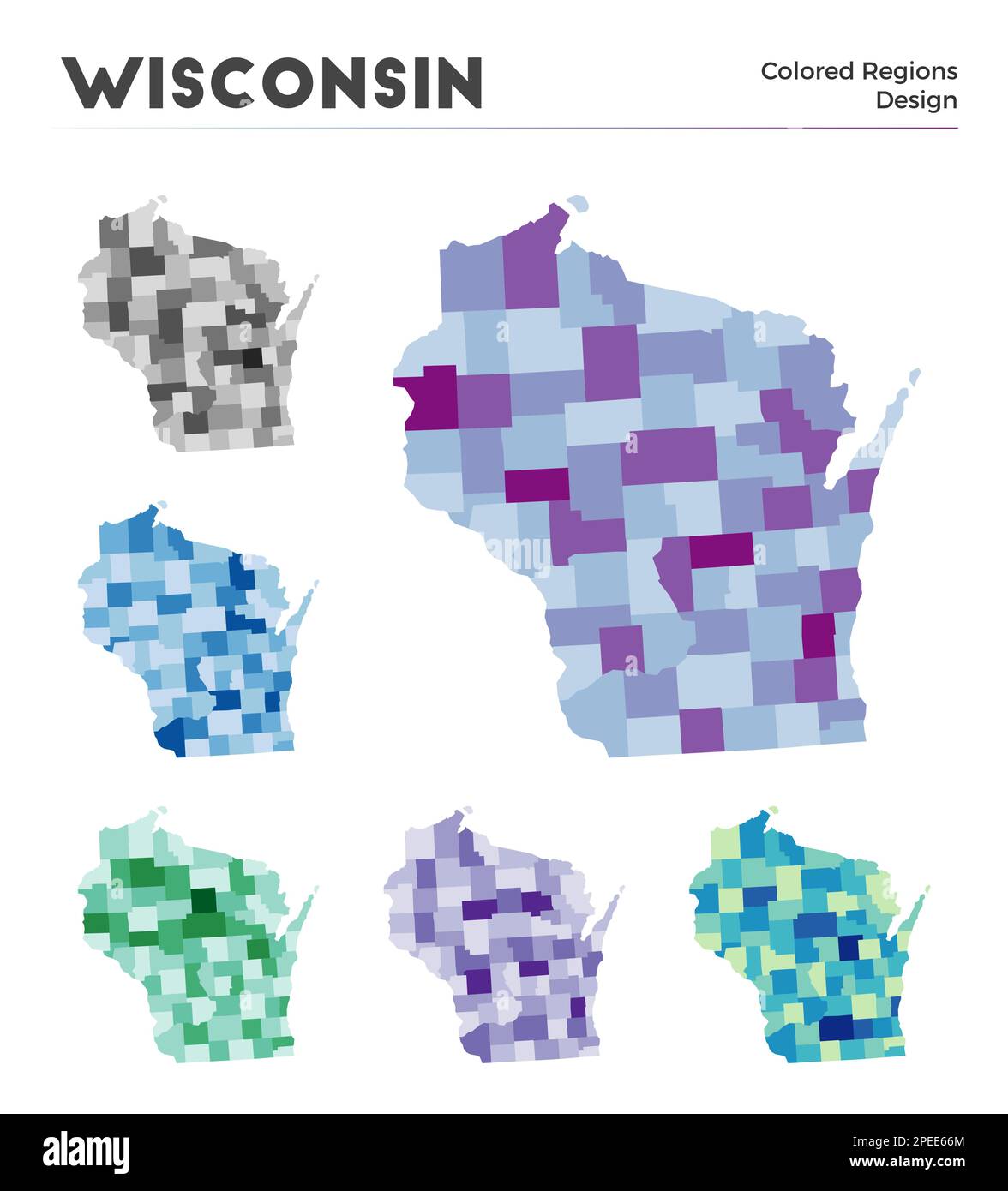 Wisconsin map collection. Borders of Wisconsin for your infographic