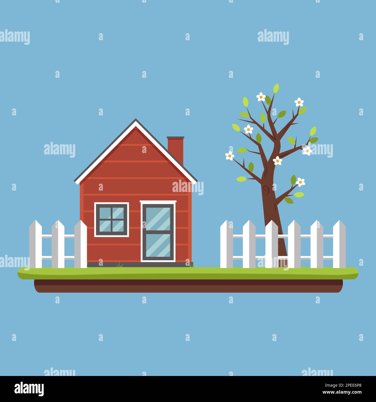 Cottage spring color Stock Vector Images - Alamy
