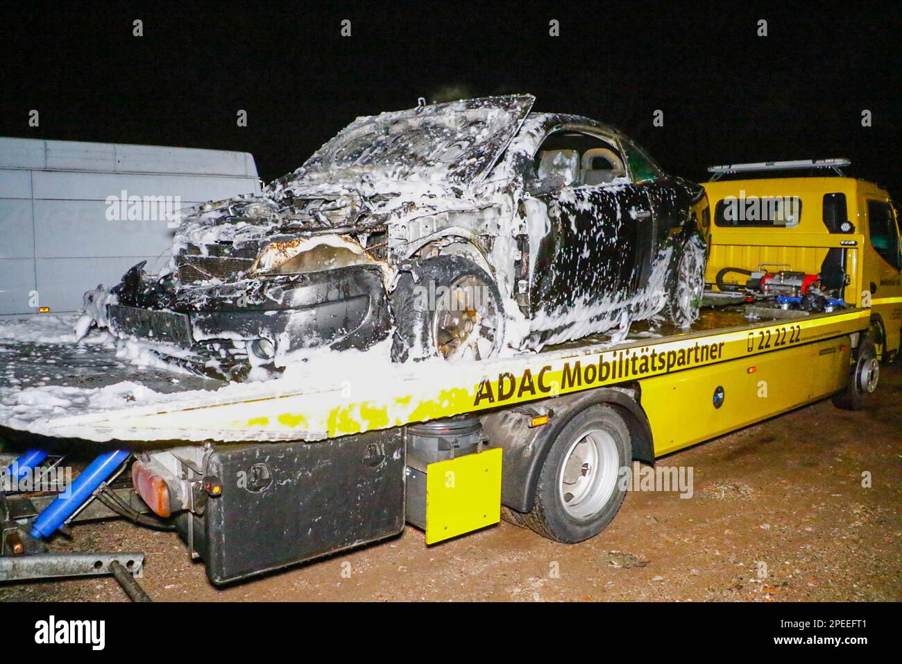 Old police car burning hi-res stock photography and images - Alamy