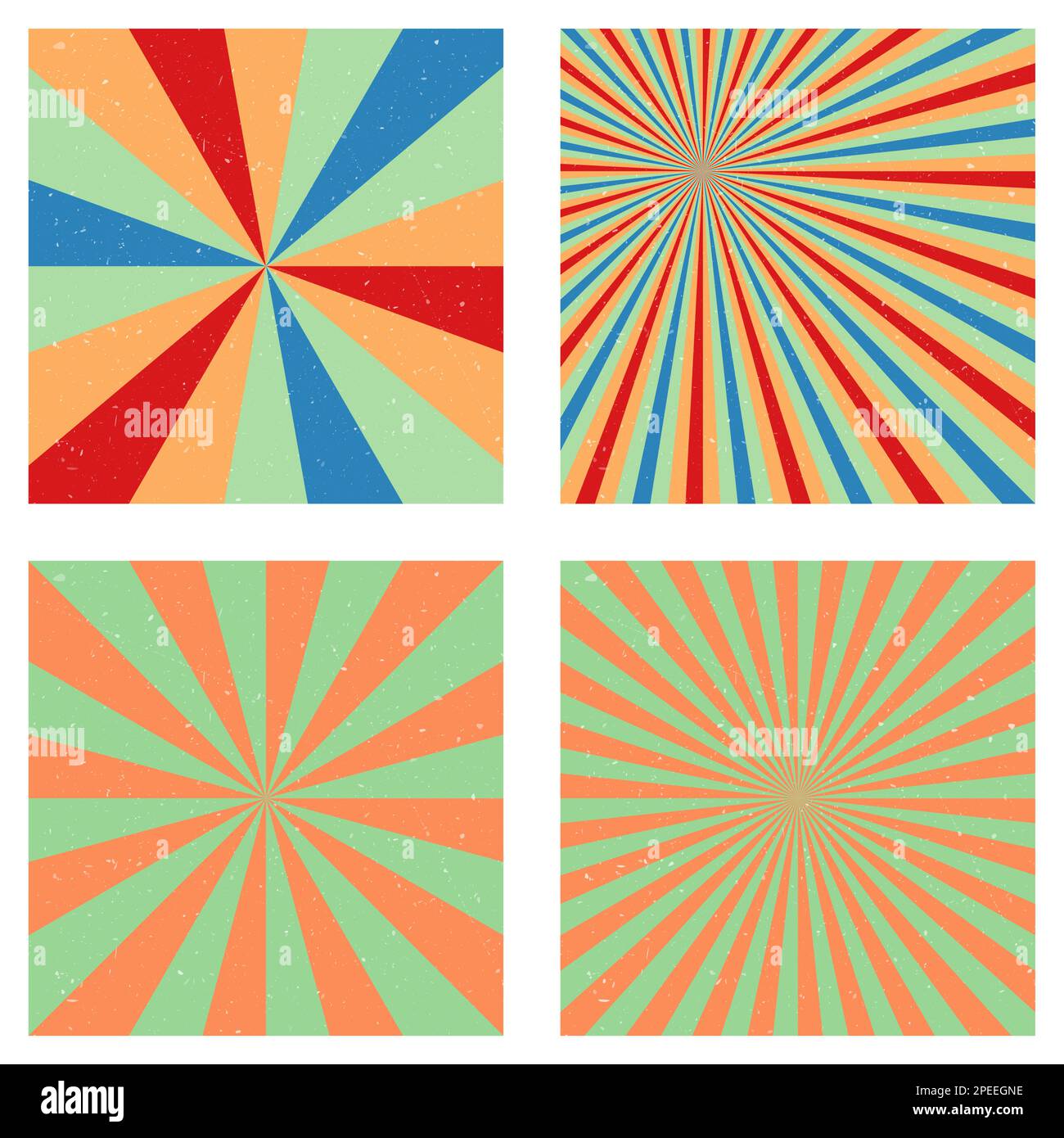 Astonishing vintage backgrounds. Abstract sunburst covers with radial rays. Appealing vector illustration. Stock Vector