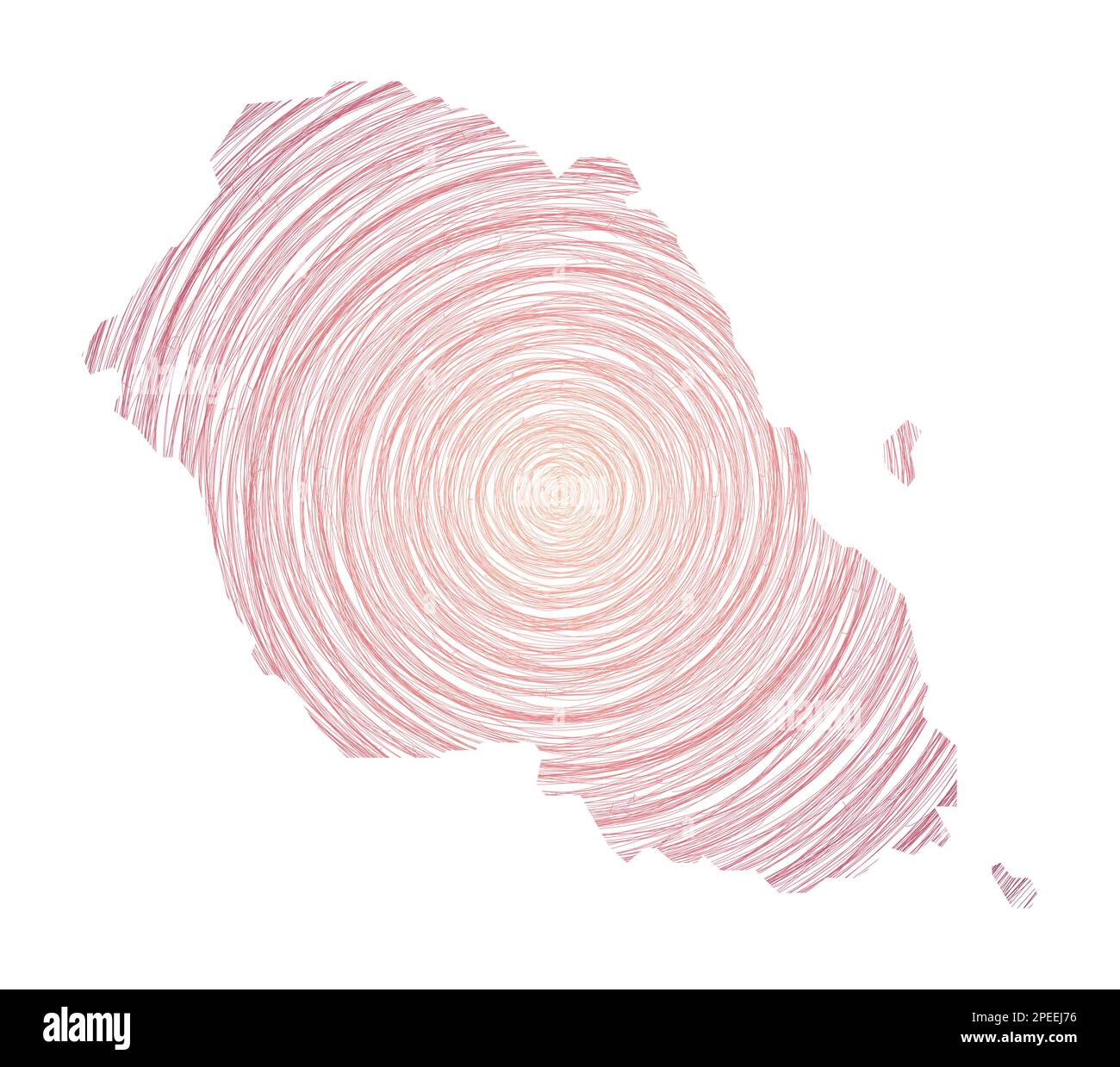 Graciosa map filled with concentric circles. Sketch style circles in ...
