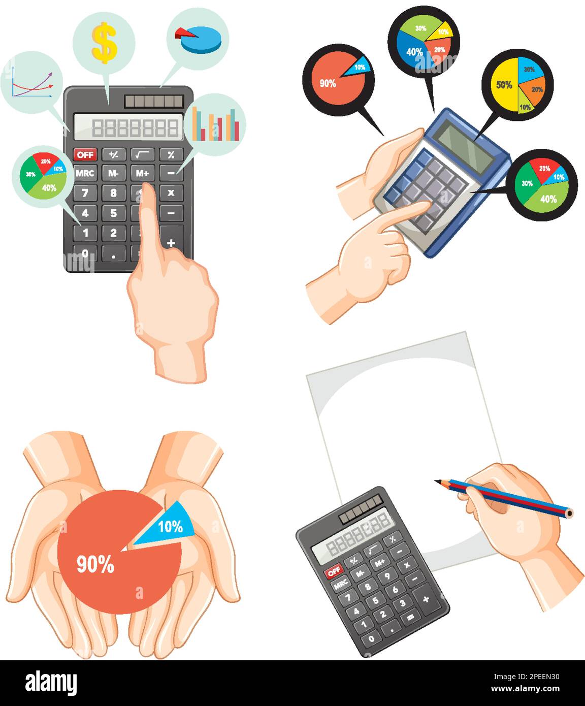 Set of mix math calculation illustration Stock Vector Image & Art Alamy