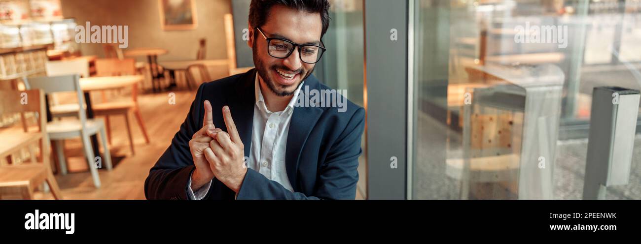 Businessman have a business meeting via video call and communicates ...
