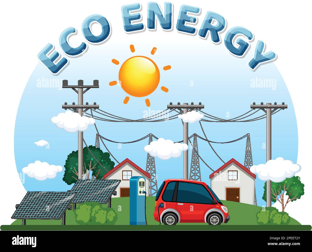 Green energy text banner design illustration Stock Vector Image & Art ...