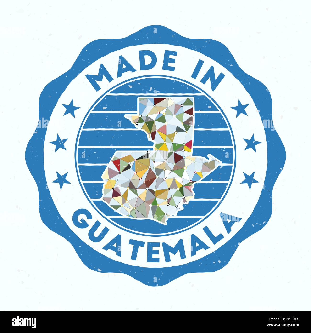 Made in Guatemala. Country round stamp. Seal of Guatemala with border ...