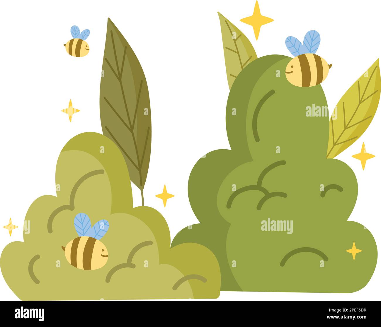 bees and bush spring Stock Vector Image & Art - Alamy