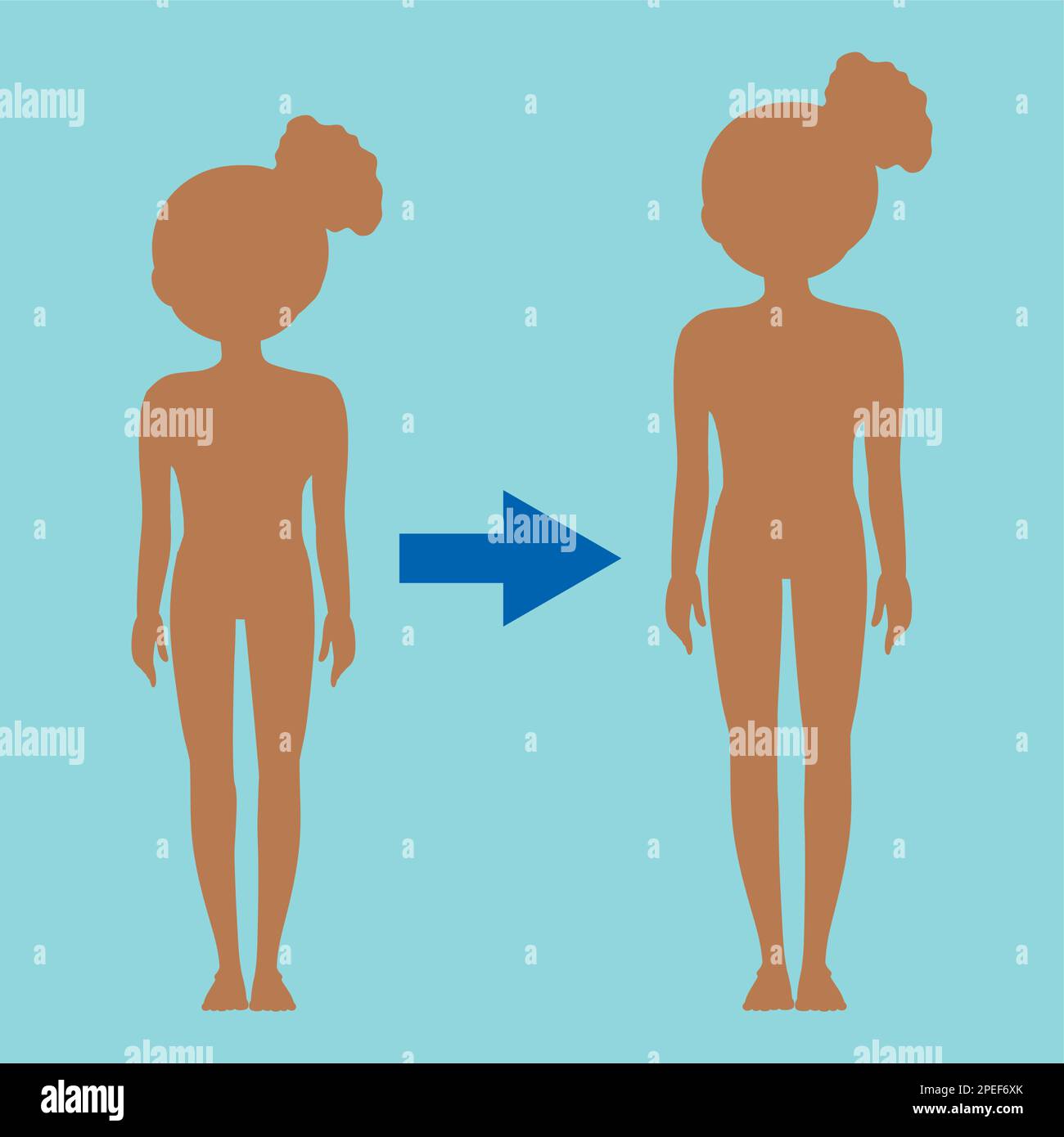 Puberty girl body height comparison illustration Stock Vector Image ...