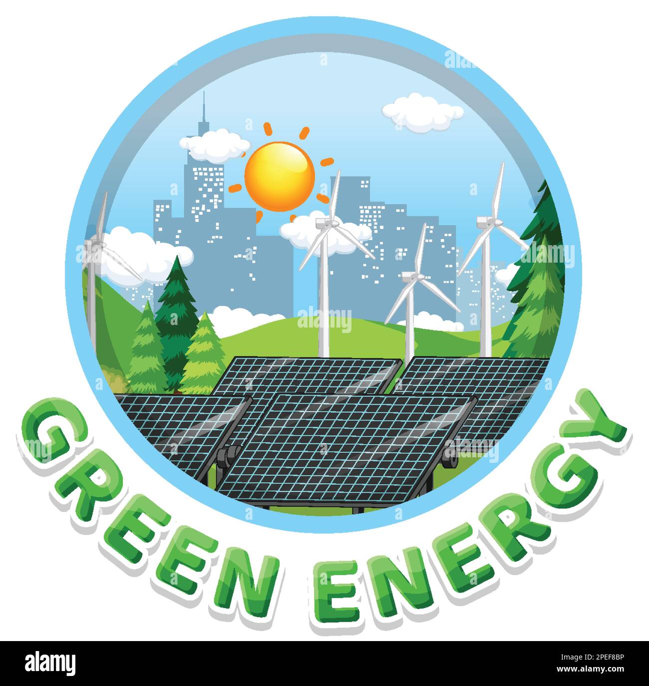 Green energy text banner design illustration Stock Vector Image & Art ...