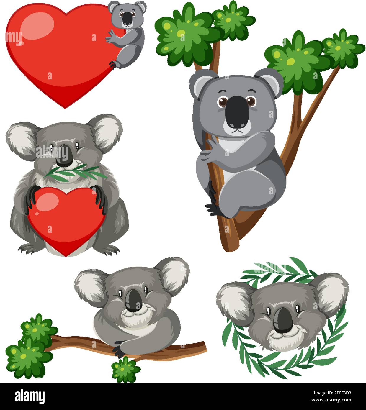 Set of koala bear with hand to save animal illustration Stock Vector ...