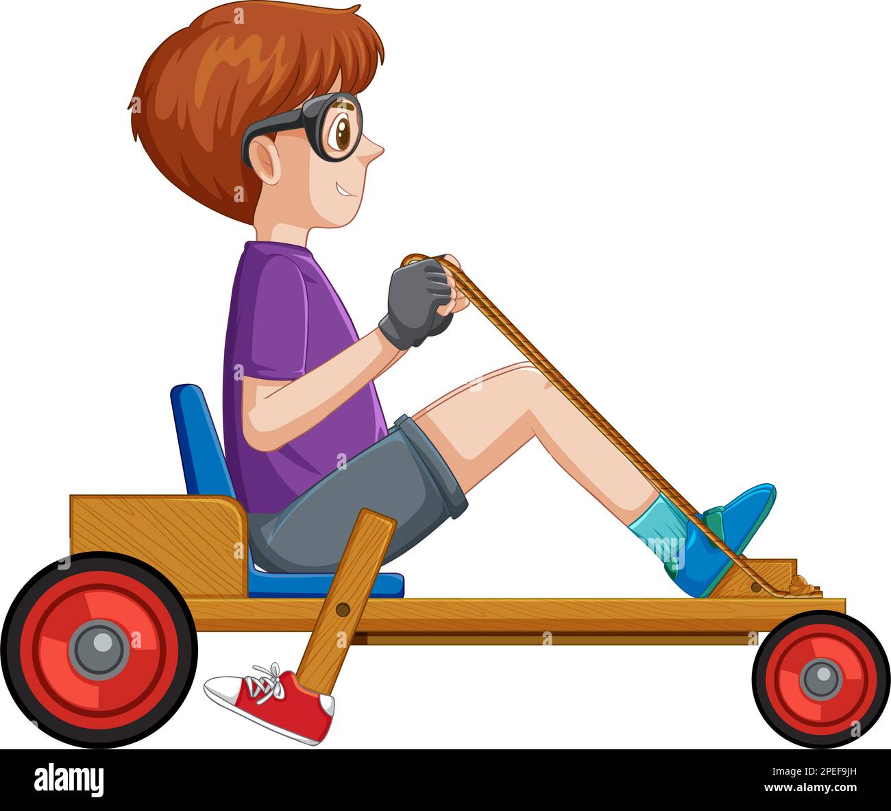 Boy driving Billy cart illustration Stock Vector Image & Art Alamy
