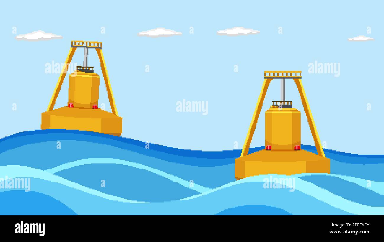 Wave energy converter buoy illustration Stock Vector Image & Art - Alamy