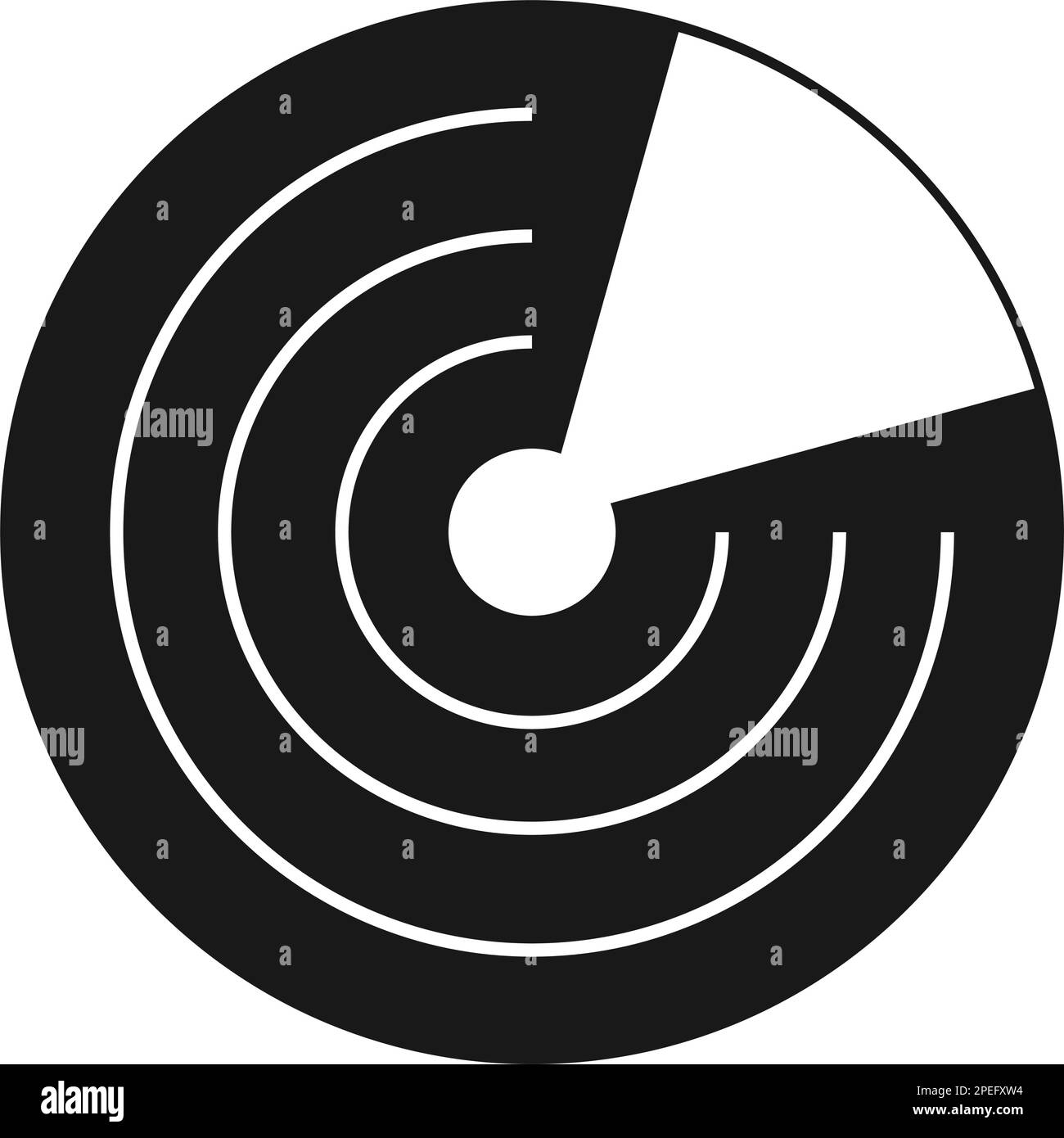 Vector radar icon - linear radiolocation sign Stock Vector