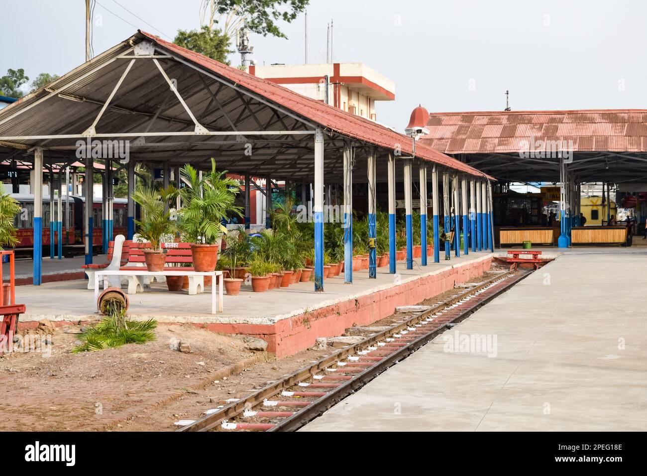 View of Toy train Railway Tracks from the middle during daytime near