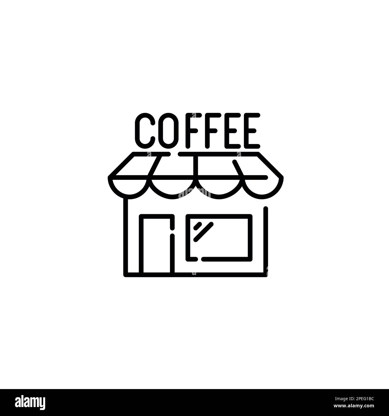 Coffee shop icon. Pixel perfect, editable stroke Stock Vector