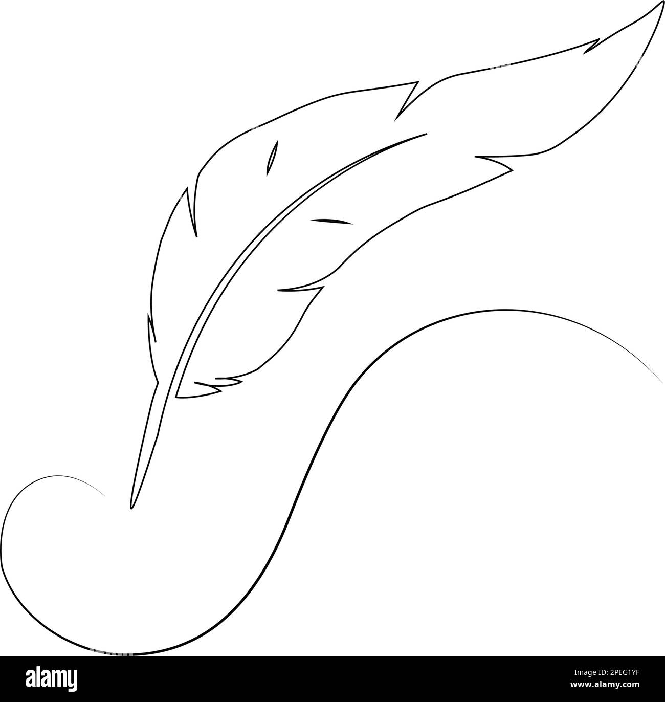 Writing Quill Feather Pen Vector. Business and science Stock Vector