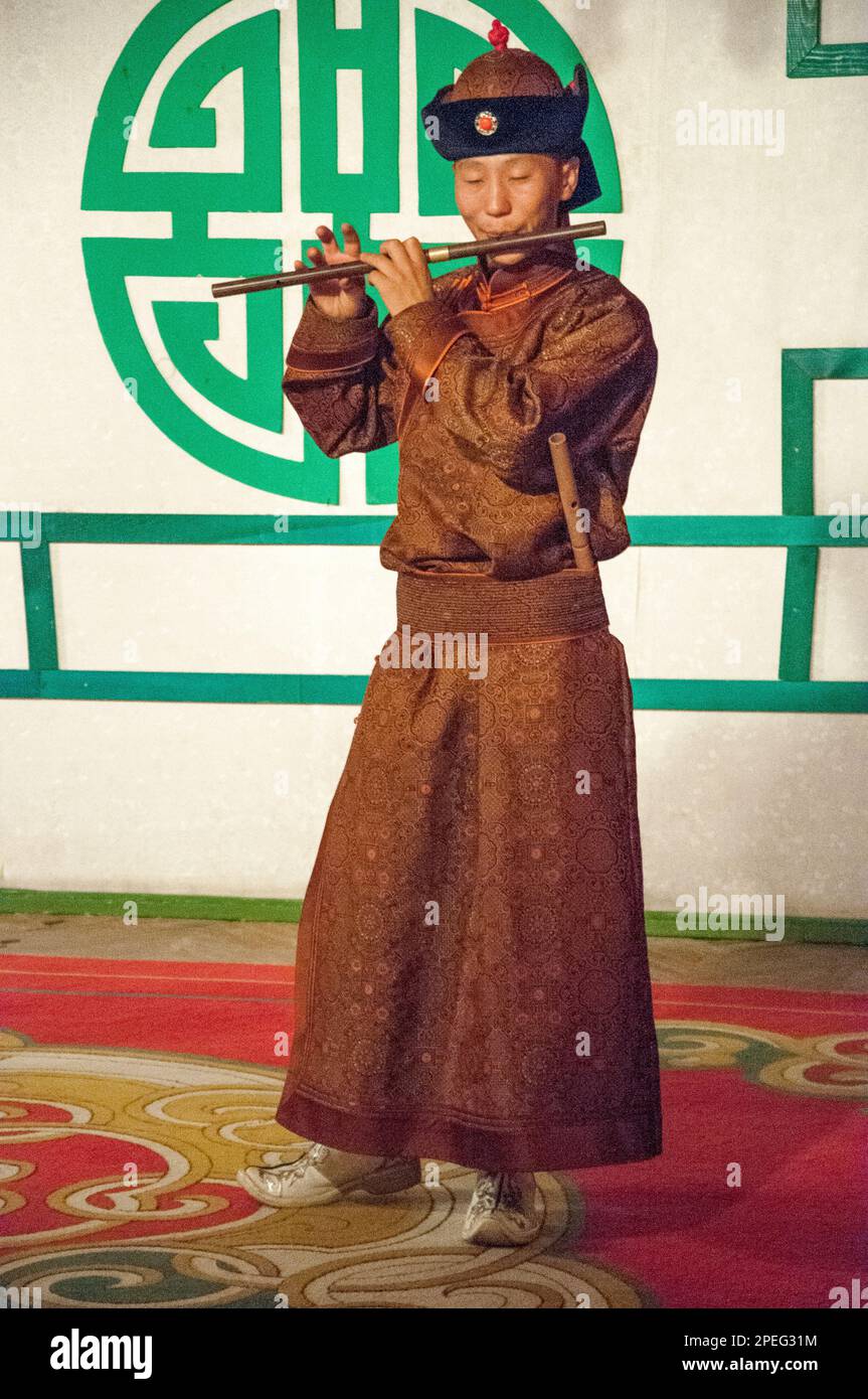 Tumen Ekh National Cultural Ensemble performance in Ulaanbaatar, Mongolia Stock Photo