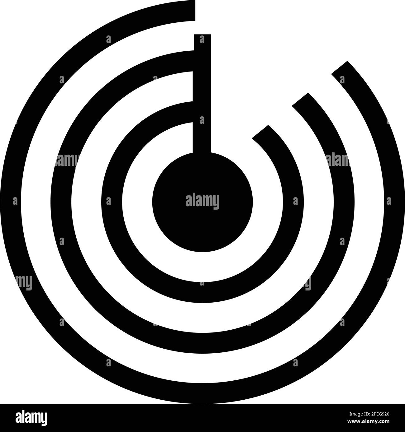 Vector radar icon - linear radiolocation sign Stock Vector Image & Art ...