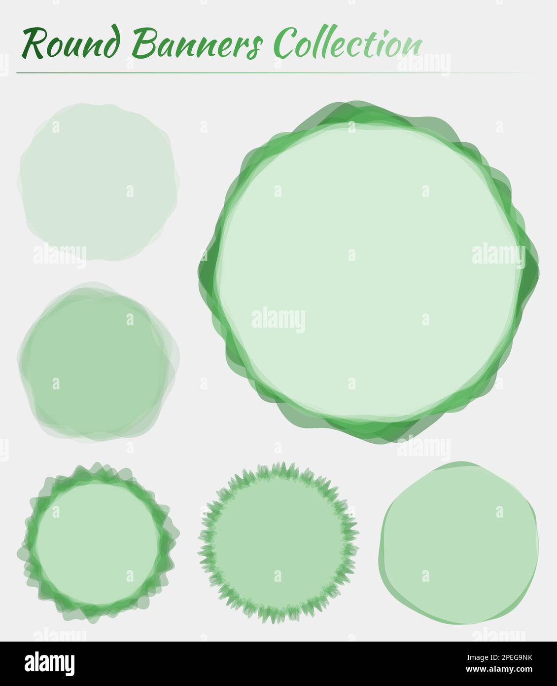 Colorful round banner. Circular backgrounds in green colors. Classy ...