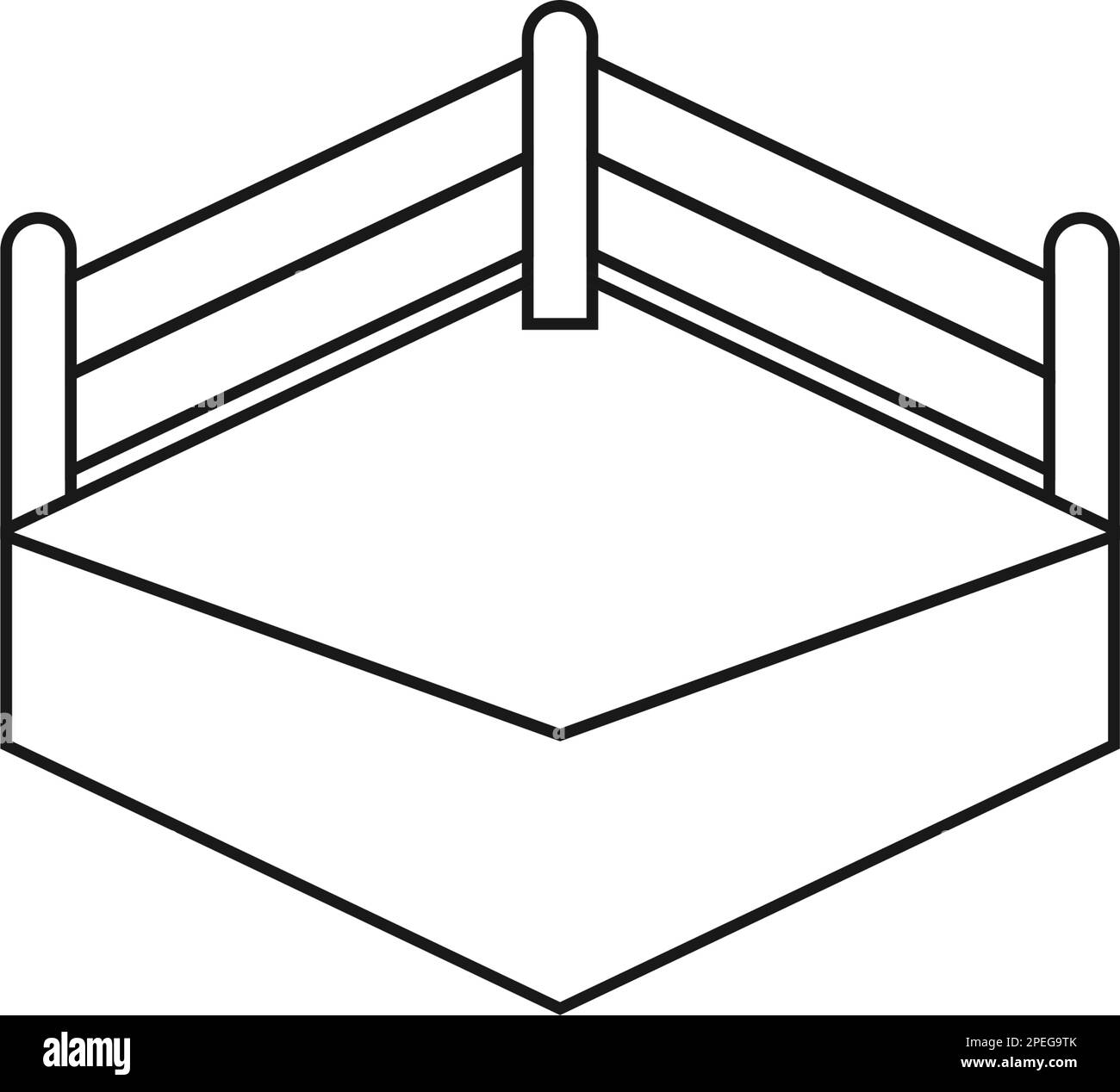 simple boxing ring logo illustration design Stock Vector