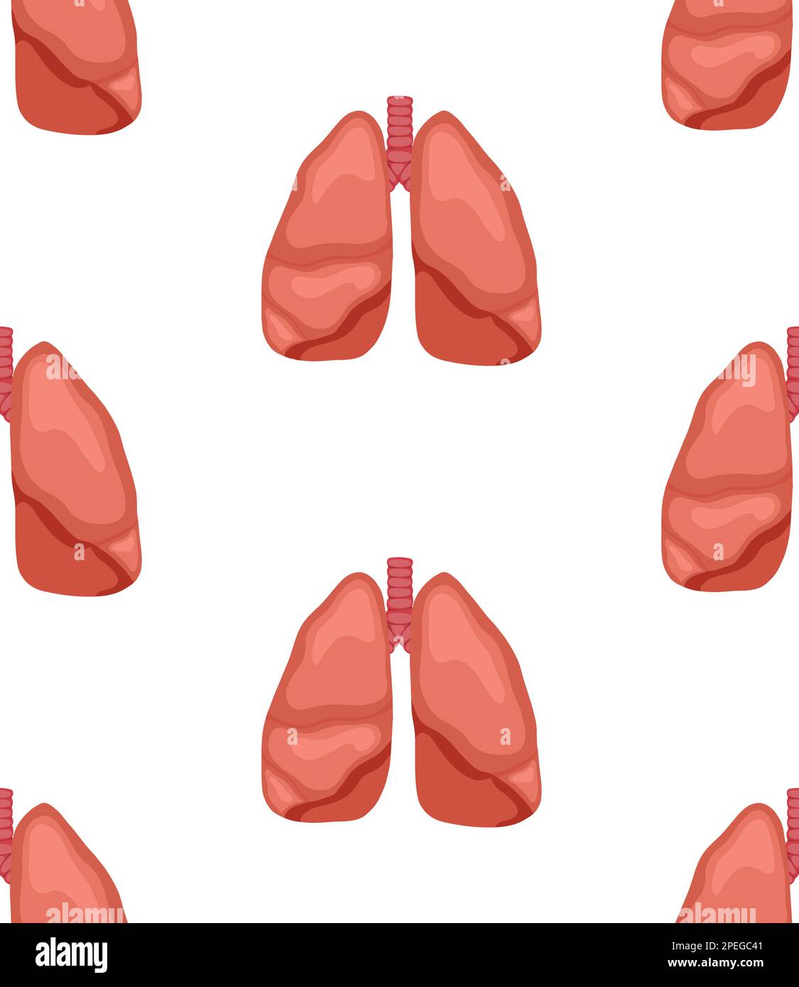 Seamless medical pattern with healthy human lungs. Internal organs in a