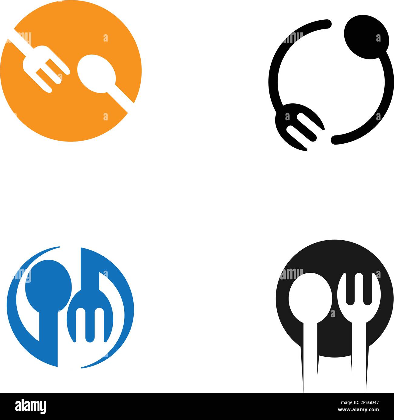 spoon and fork logo icon vektor template Stock Vector Image & Art - Alamy