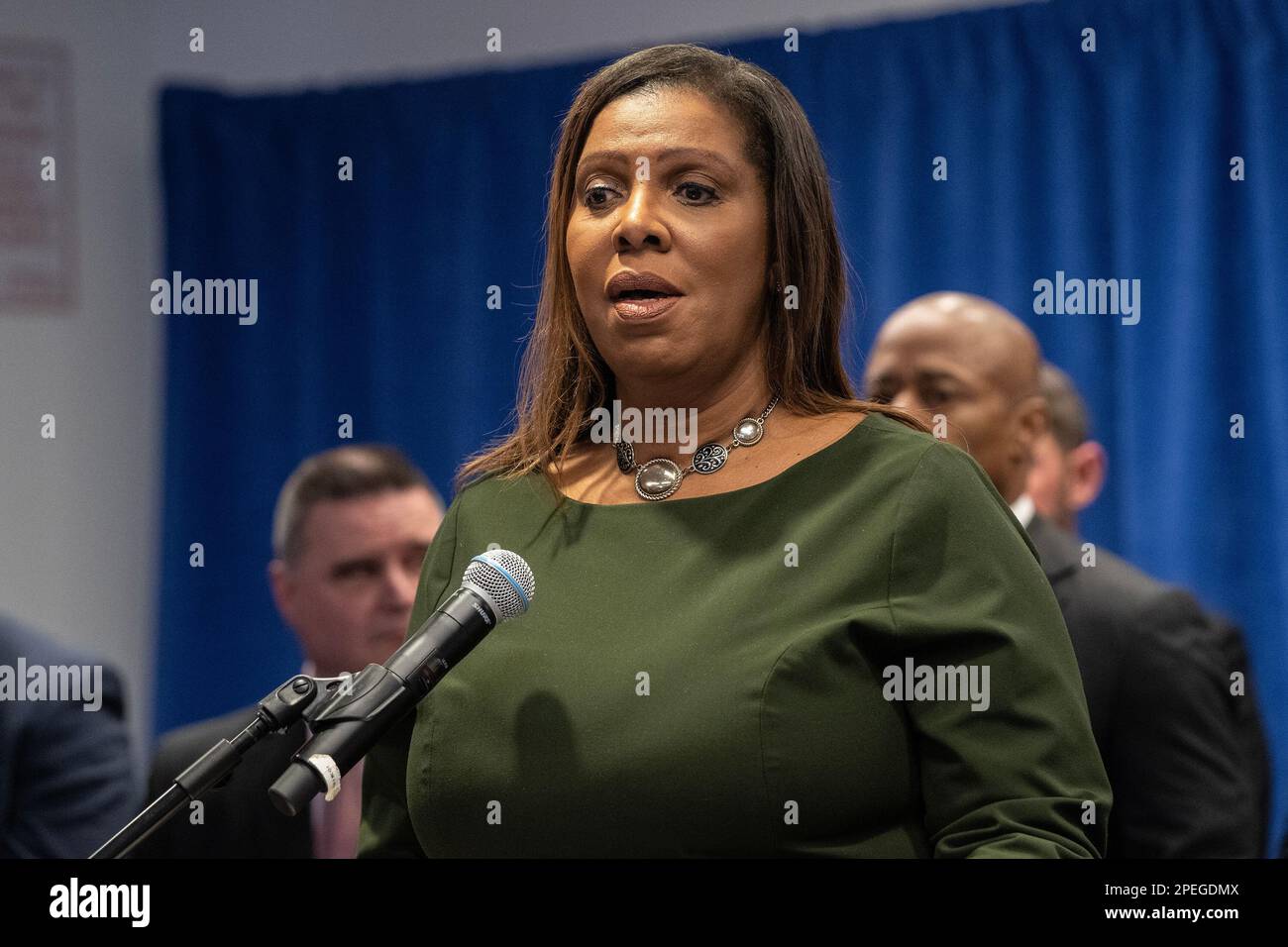 New York, USA. 15th Mar, 2023. Attorney General Letitia James announced ...
