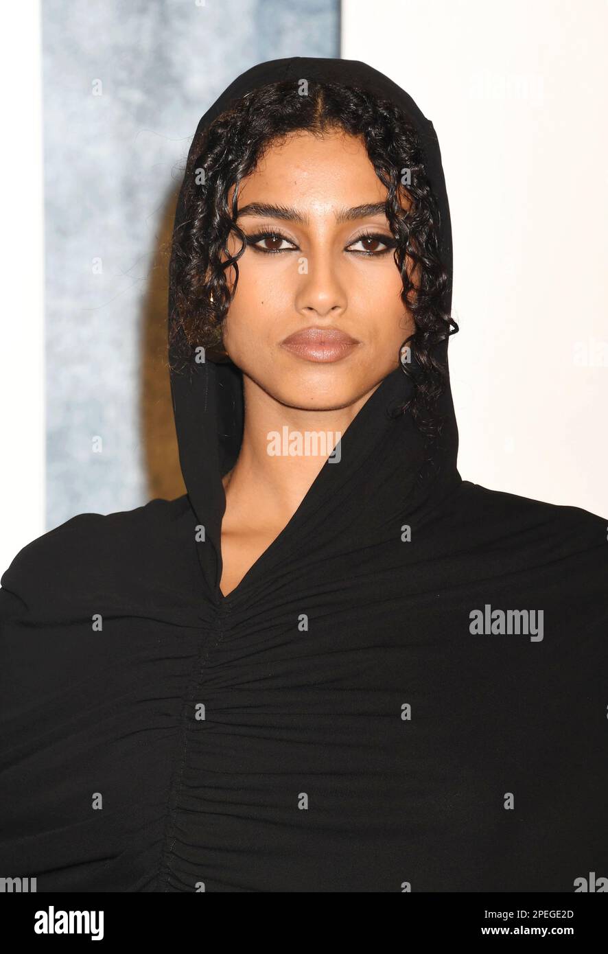 BEVERLY HILLS, CALIFORNIA - MARCH 12: Imaan Hammam attends the 2023