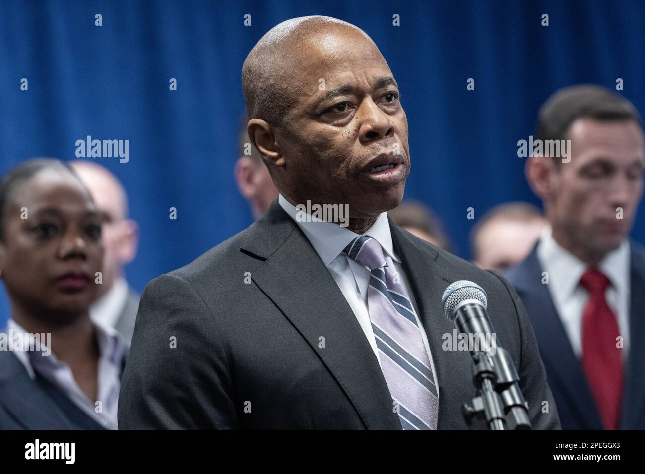 Mayor Eric Adams speaks at AG Letitia James announcement that AG office ...