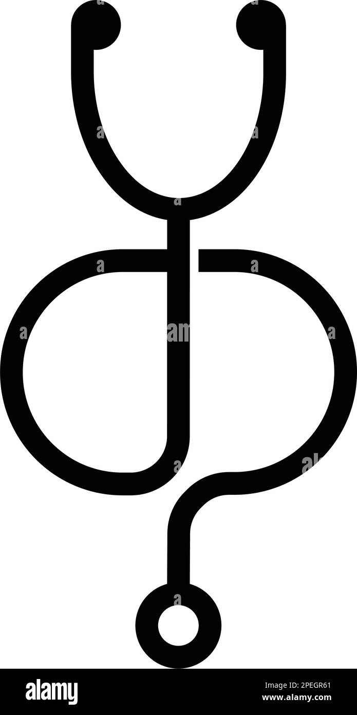 Stethoscope vector vector vectors Black and White Stock Photos & Images ...