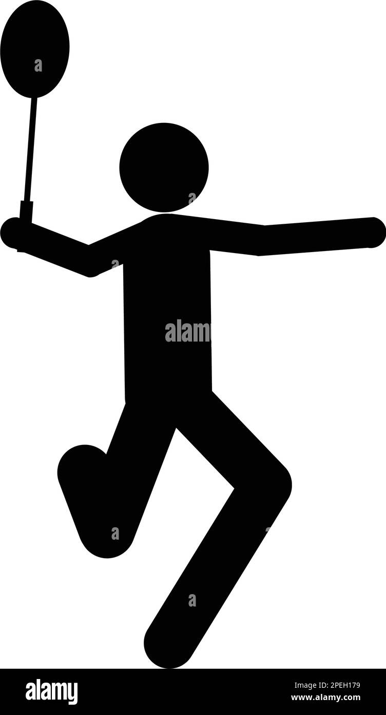 people playing badminton icon Stock Vector