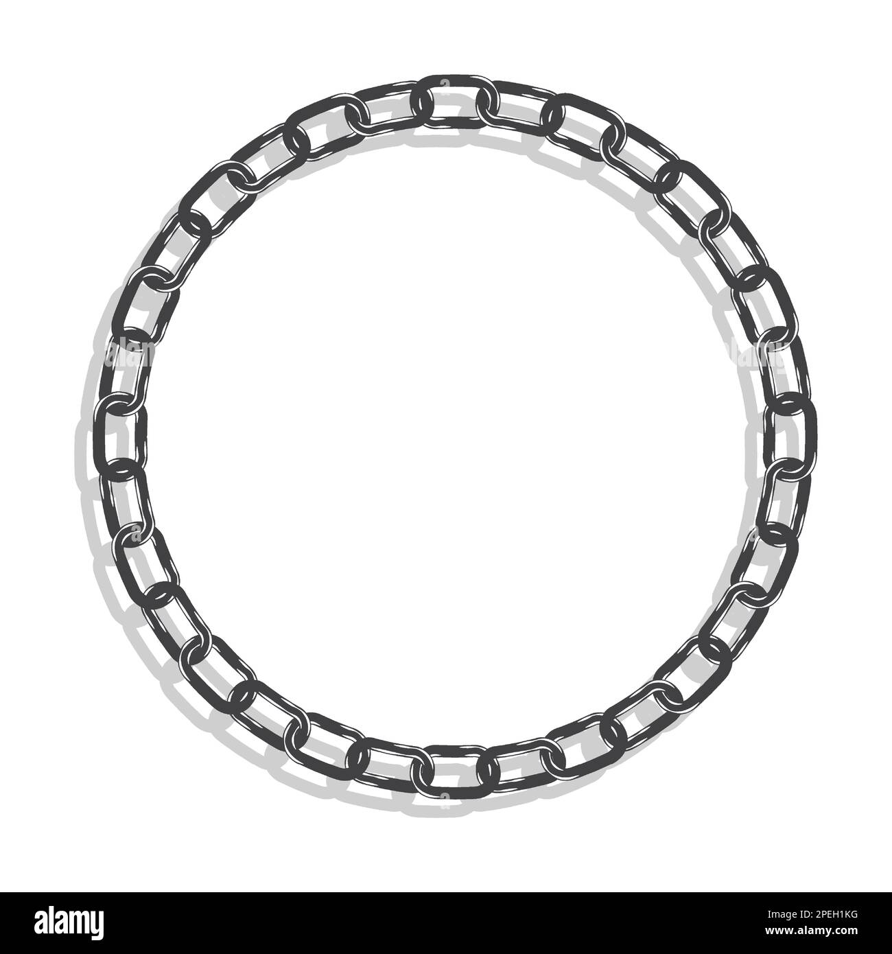 Steel round CHAIN frame for decorative headers. Gray ornates frames