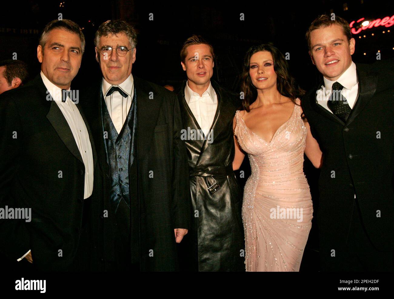 From left, cast members Clooney, Elliott Gould, Brad Pitt