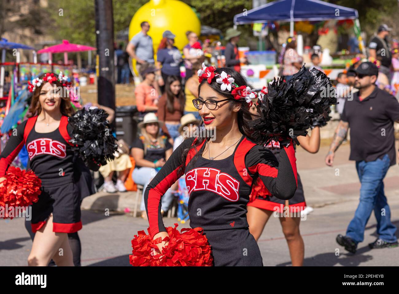 San Antonio, Texas, USA April 8, 2022 The Battle of the Flowers Parade, The Southside High