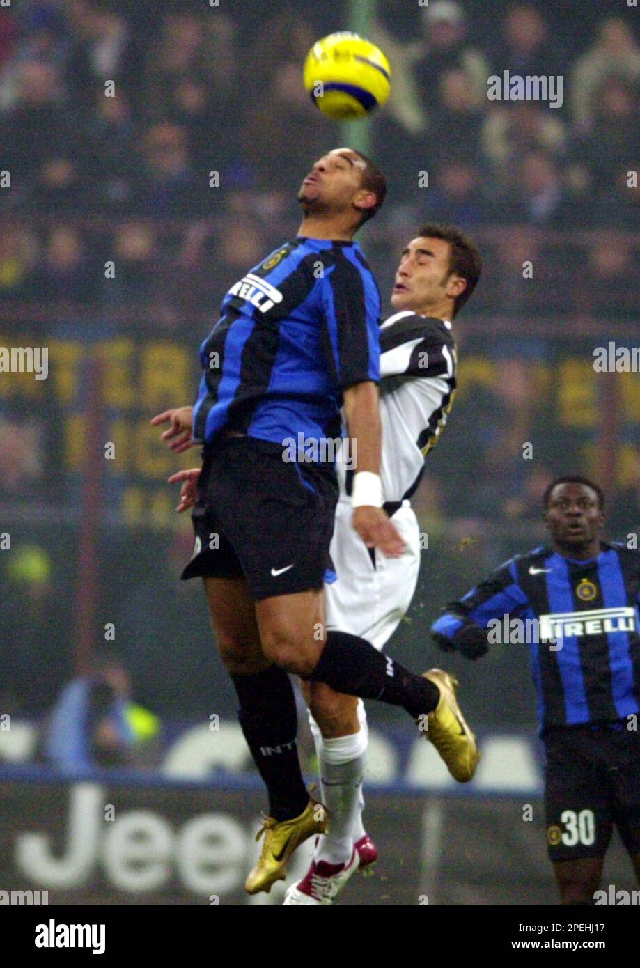 Inter Milan's Brazilian forward Adriano, left, and Juventus
