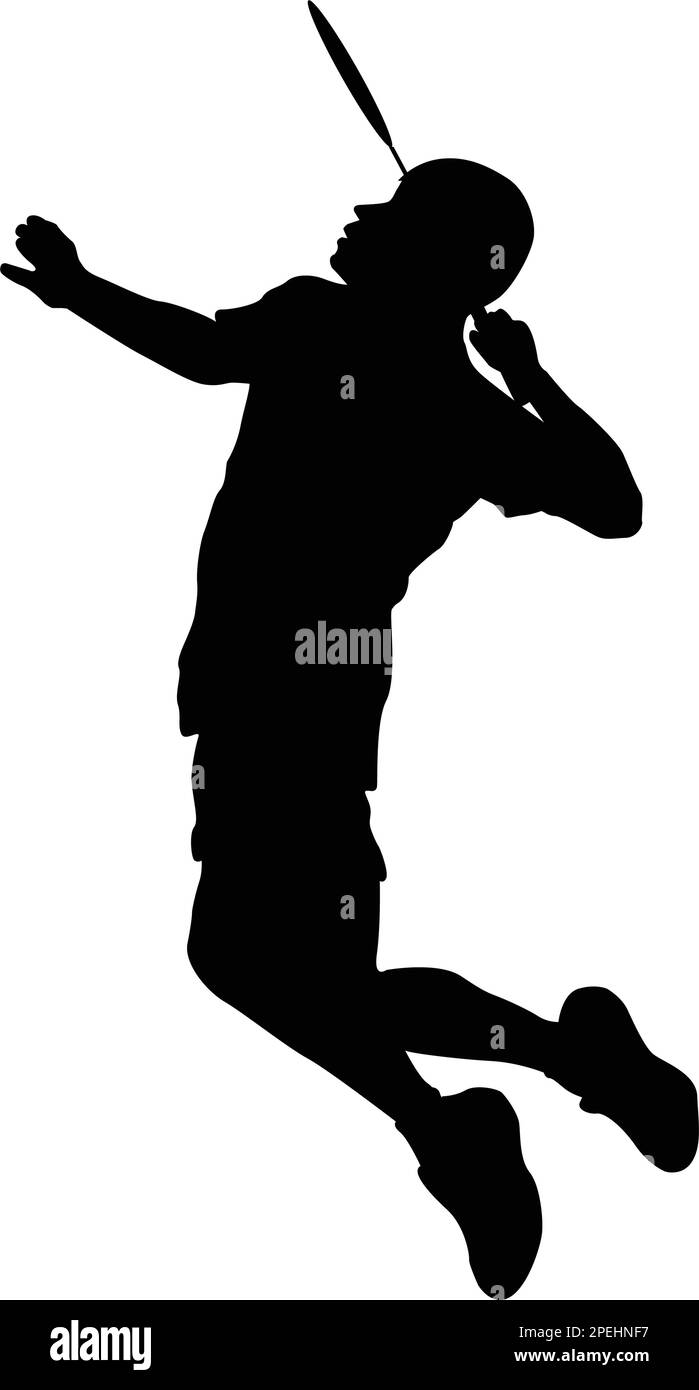 badminton jump smash logo icon vektor temlpate Stock Vector Image & Art