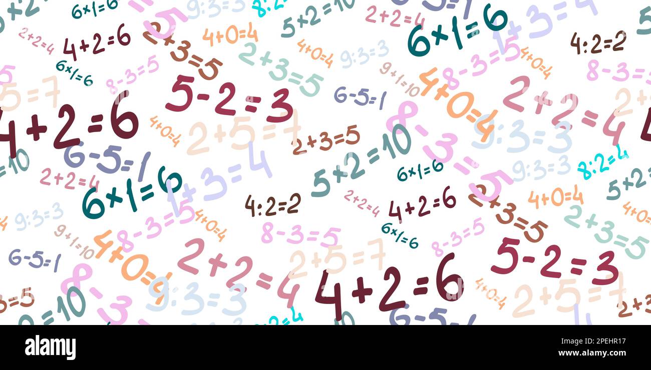Solve examples. Seamless background of randomly placed different ...