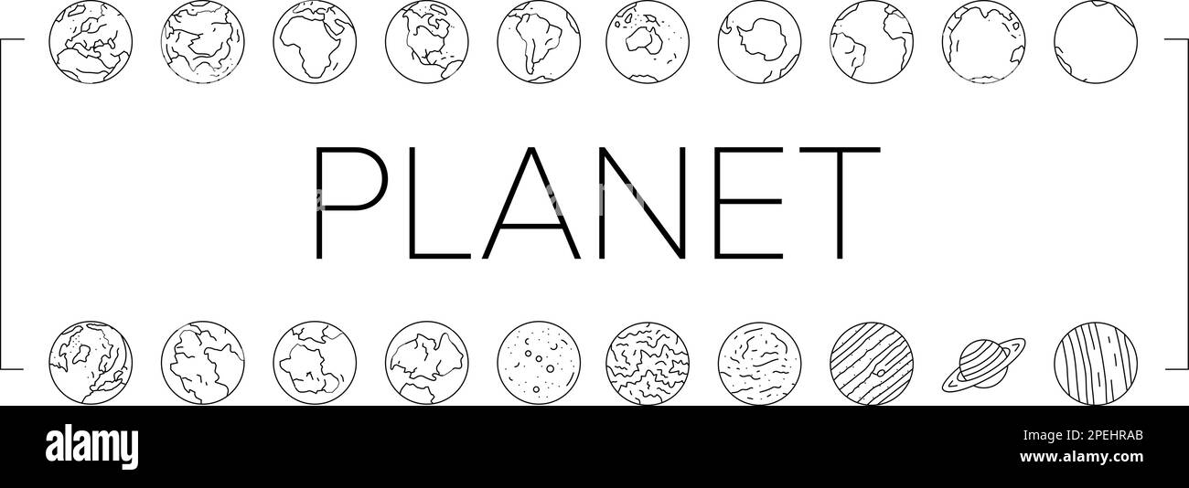 earth world planet globe map icons set vector Stock Vector Image & Art ...
