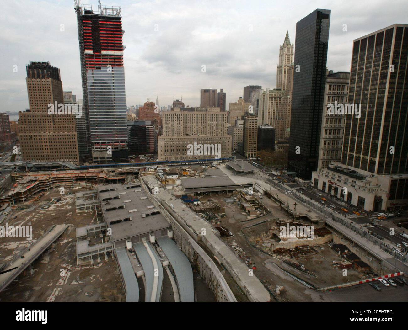 This is a view of ground zero at the World Trade Center site This is a view of ground zero at the World Trade Center site