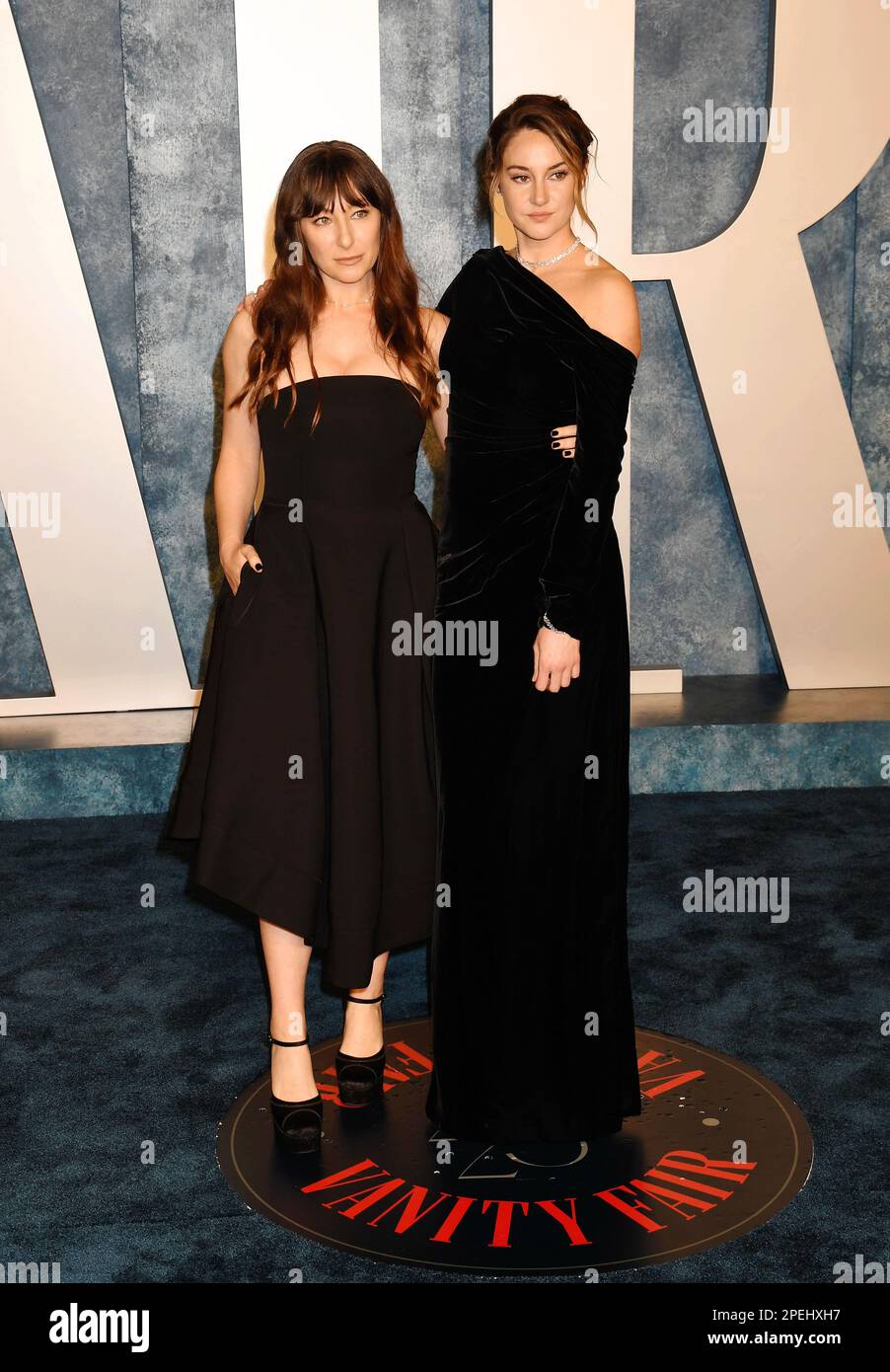 BEVERLY HILLS, CALIFORNIA - MARCH 12: Shailene Woodley (R) and guest