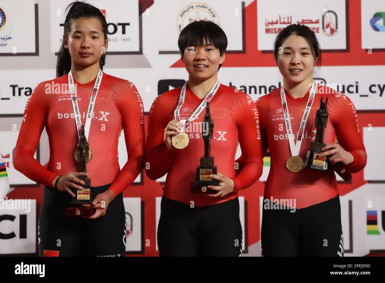 Cairo, Egypt. 15th Mar, 2023. Guo Yufang (R), Bao Shanju (C) and Yuan ...