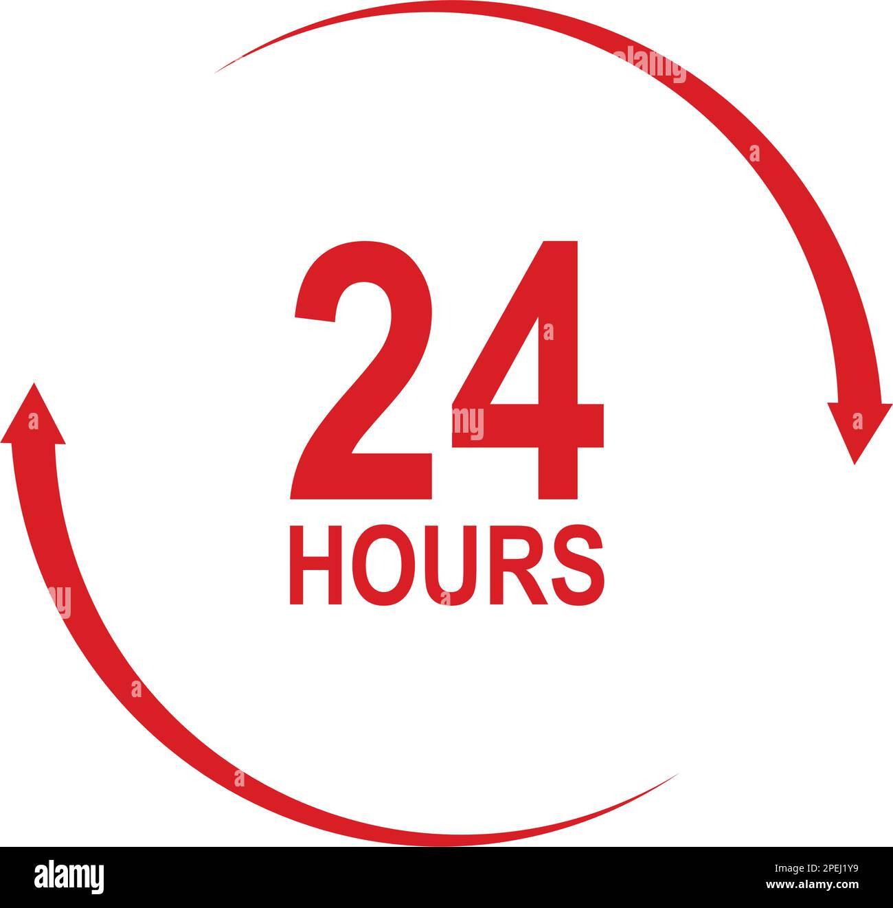 sign of 24 clock arrow hours logo vector icon illustration design Stock