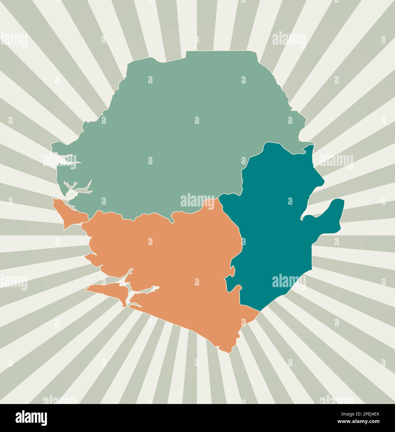 Sierra Leone map. Poster with map of the country in retro color palette ...
