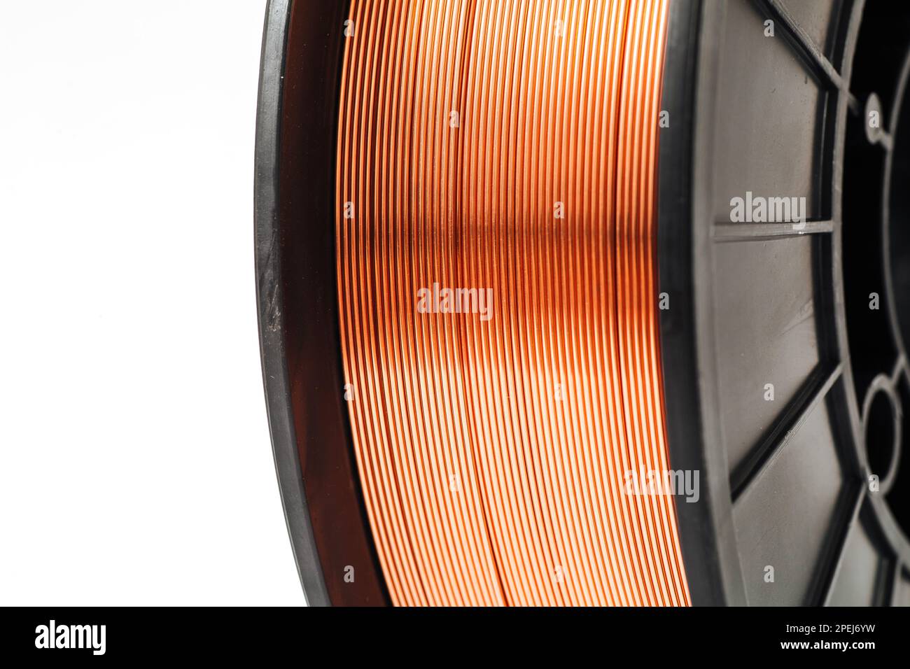 Welding wire spool on a white background. Stock Photo