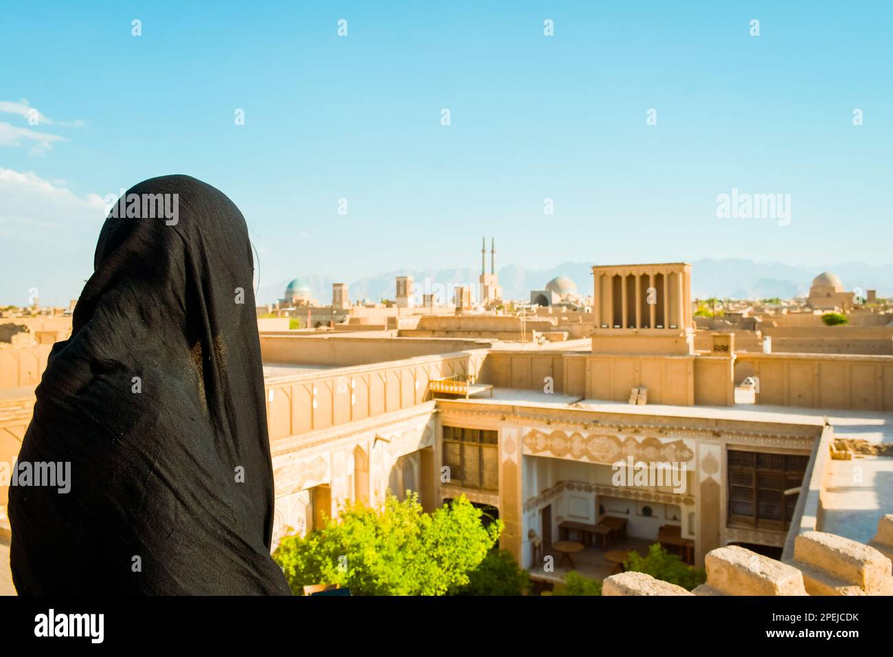 Yazd, iran - June 3rd, 2022: Iranian muslim woman wearing abaya in ...